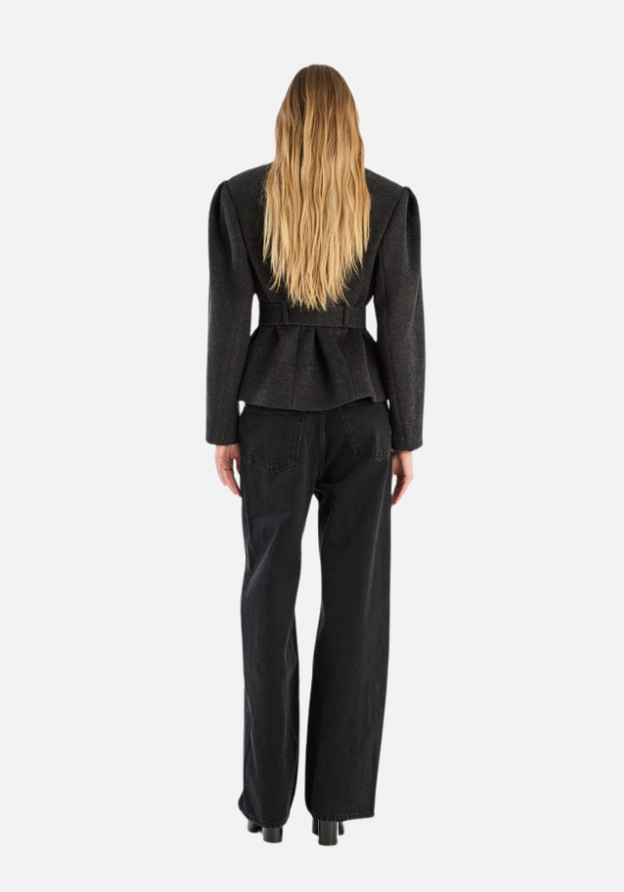 Veste Ceinturé Oversize Grise - Rotate 