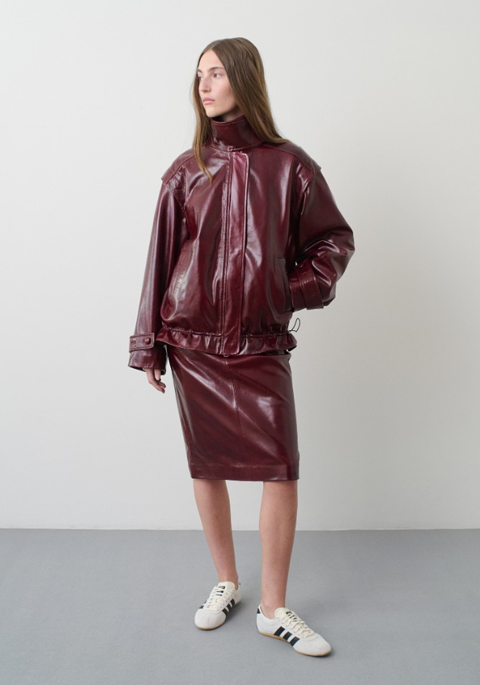 Veste Oversize Leather Bordeaux - Remain