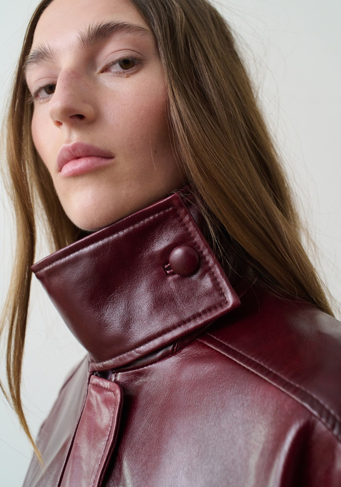 Veste Oversize Leather Bordeaux - Remain