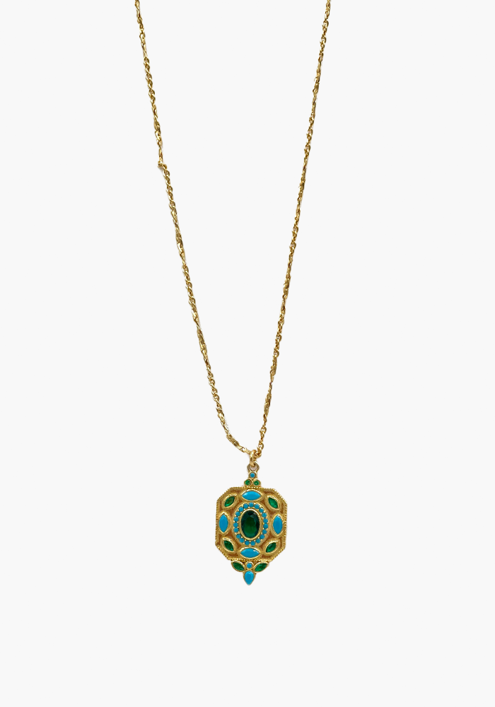 Collier Hexagone Turquoise - Blush Sélection Bijoux