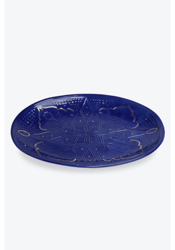 Plat Ovale Large Bleu Majorelle - Chabi Chic