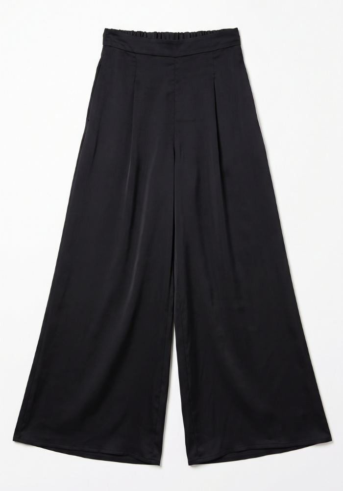 Pantalon Fluide Évasé Noir - Dixie