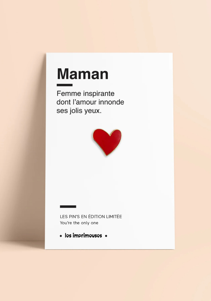Pin's Coeur Rouge Maman Femme Inspirante