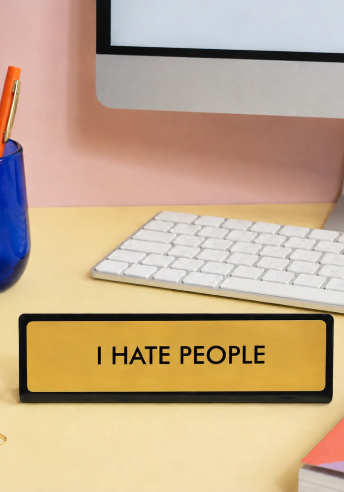Plaque De Bureau I Hate People - Flamingo Candles