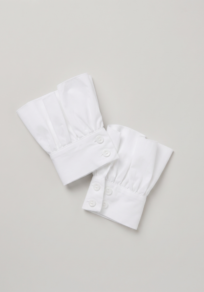 Manchettes De Chemise Manches Évasées Blancs
