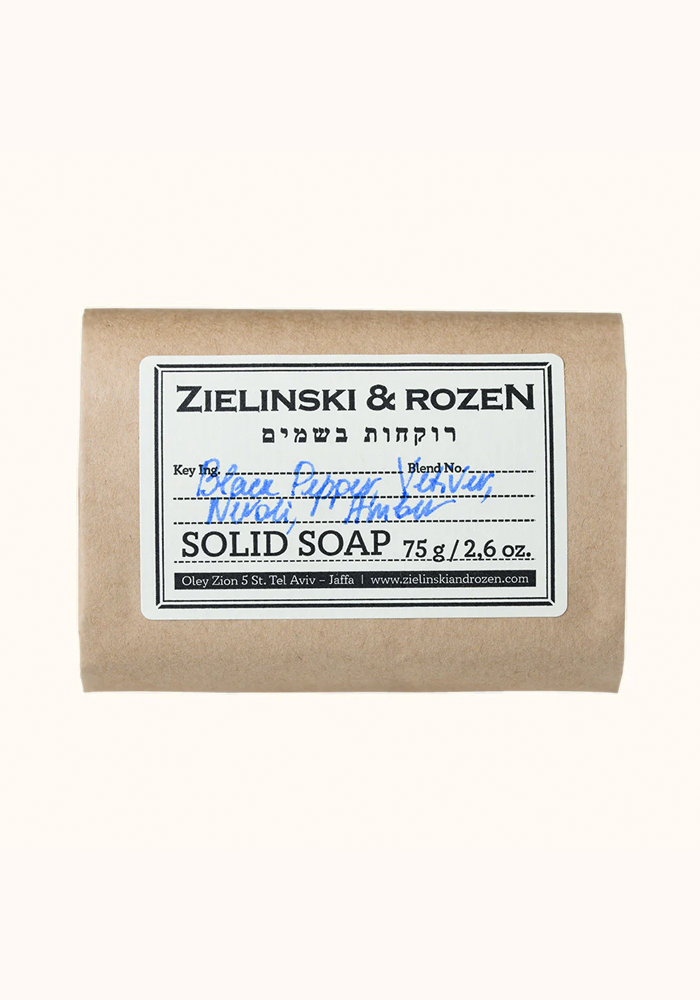 Savon Solide Poivre Noir, Vétiver, Néroli, Ambre 75g - Zielinski & Rozen