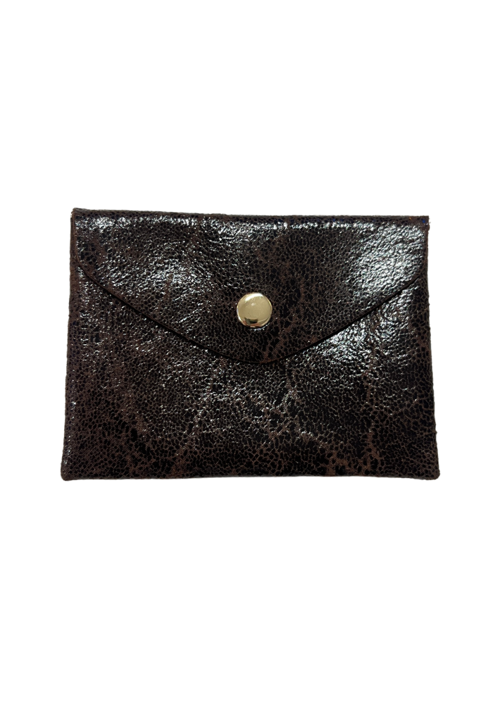 Porte-Cartes Origami Enveloppe Cuir Vintage Marron - Les Cleias