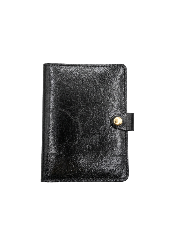 Porte-Passeport Vith Cuir Vintage Noir - Les Cleias