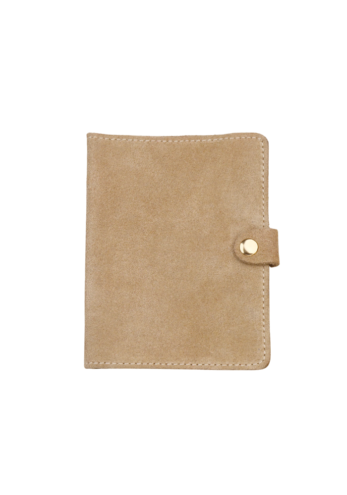 Porte-Passeport Vith Nubuck Beige - Les Cleias