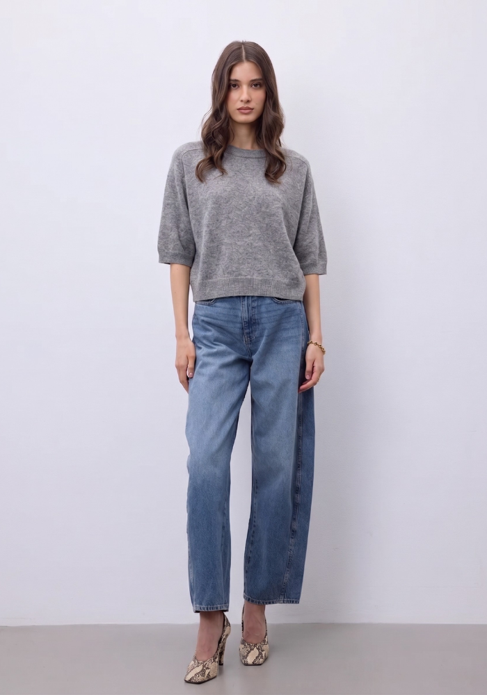Pull Cachemire Lilou Gris Chiné - Notshy