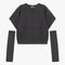 Pull Oversize Manches Courtes Et Mitaines Assorties Anthracite