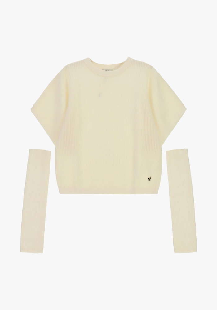 Pull Oversize Manches Courtes Et Mitaines Assorties Panna - Dixie