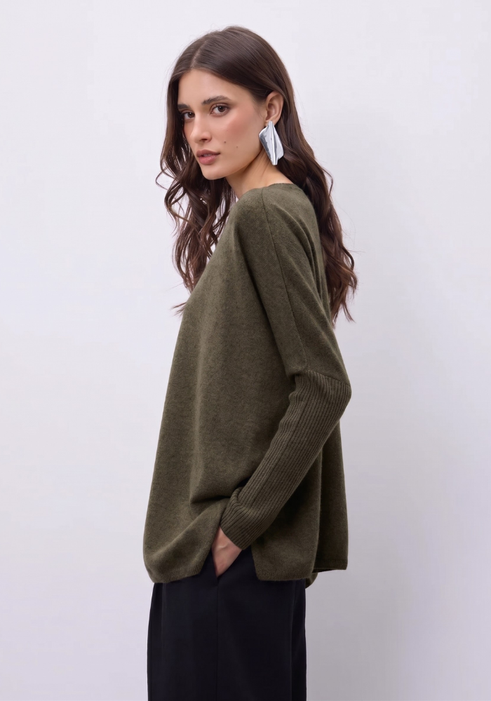 Pull Poncho Cachemire Faustine Argile - Notshy
