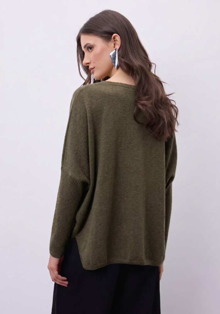 Pull Poncho Cachemire Faustine Argile - Notshy
