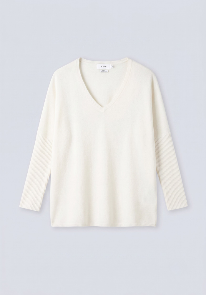 Pull Poncho Cachemire Faustine Écru