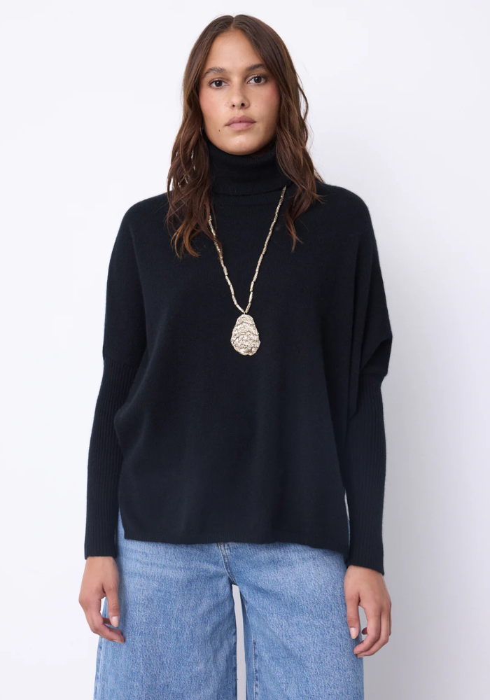 Pull Poncho Cachemire Margareth Noir- Notshy