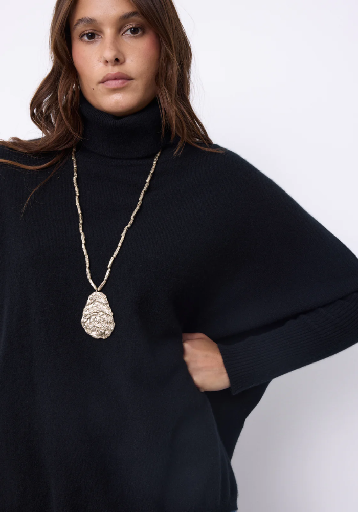 Pull Poncho Cachemire Margareth Noir- Notshy