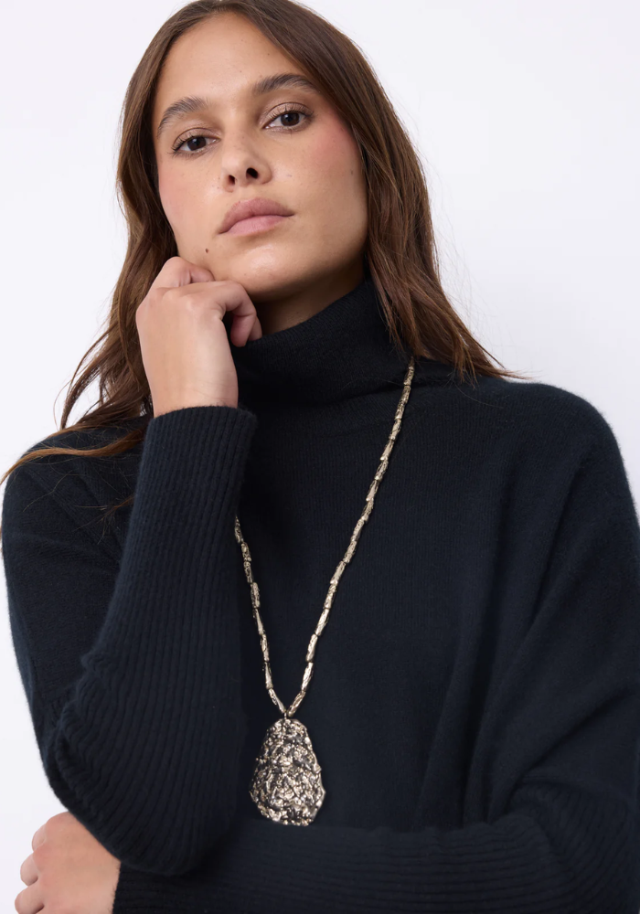 Pull Poncho Cachemire Margareth Noir- Notshy