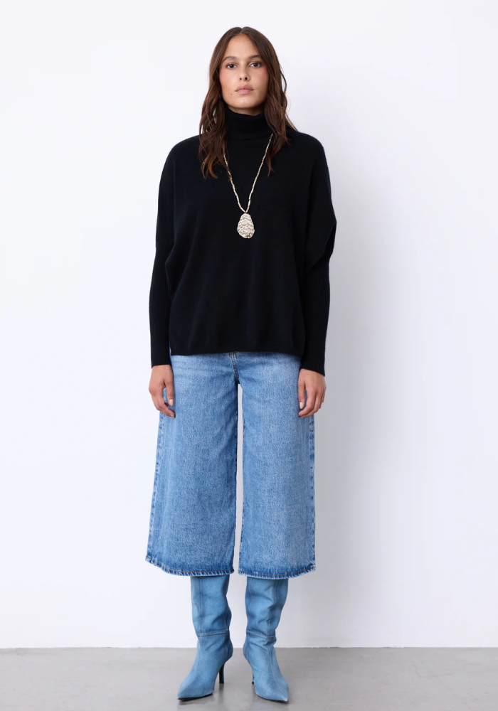 Pull Poncho Cachemire Margareth Noir- Notshy