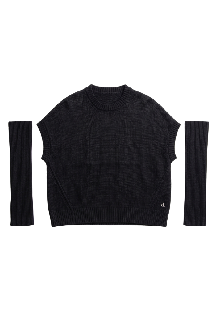 Pull Sans Manche Et Mitaines Noir - Dixie