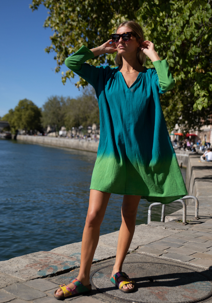 Robe Formentera Bayou Lime Green - Love And Let Dye