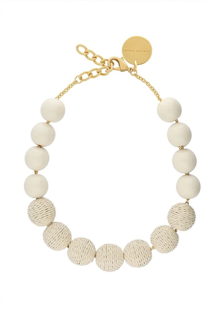 Collier Raffia Beads Sand - Vanessa Baroni