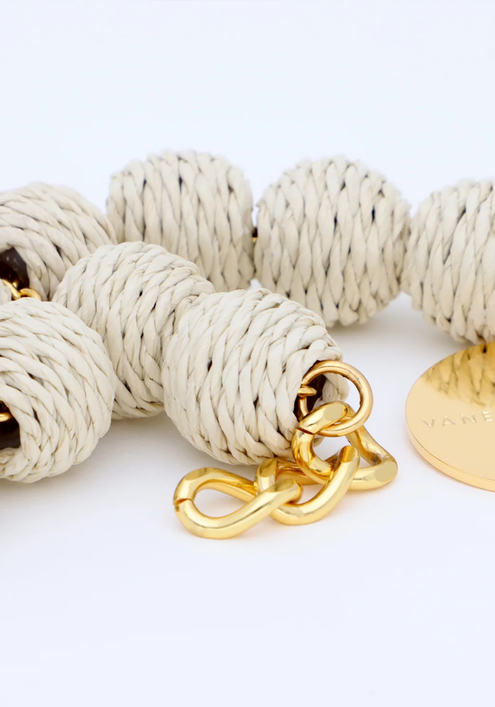 Bracelet Raffia Small Beads Sand - Vanessa Baroni