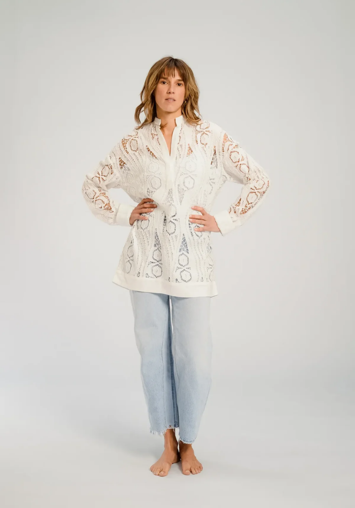 Robe Courte Dentelle Blanche New York - V De Vinster