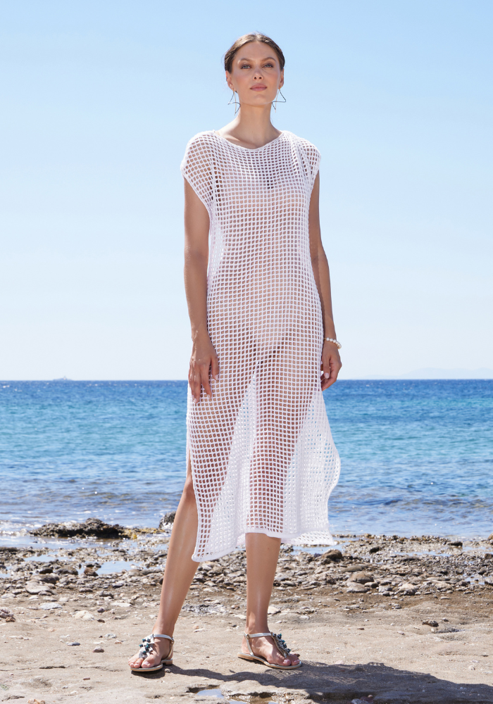 Robe Longue En Crochet Blanc - Sélectionné par Blush