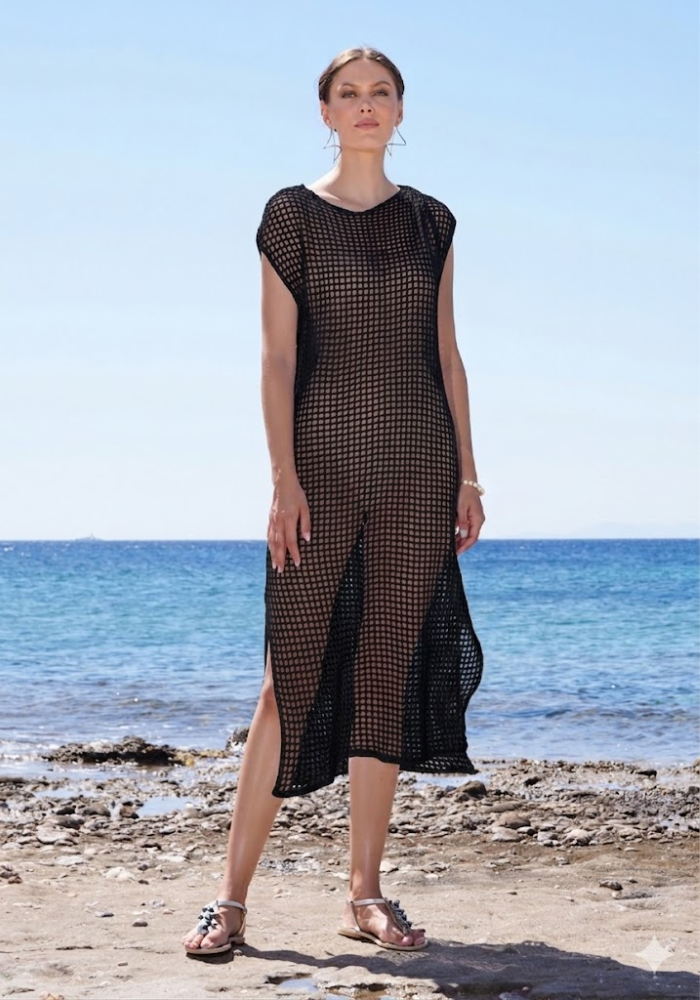 Robe Longue En Crochet Noir - Sélectionné par Blush