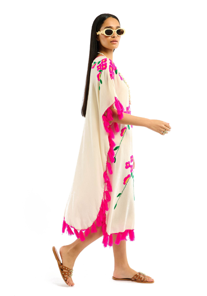 Robe Luvia Kaftan Blanc - Wild Paris