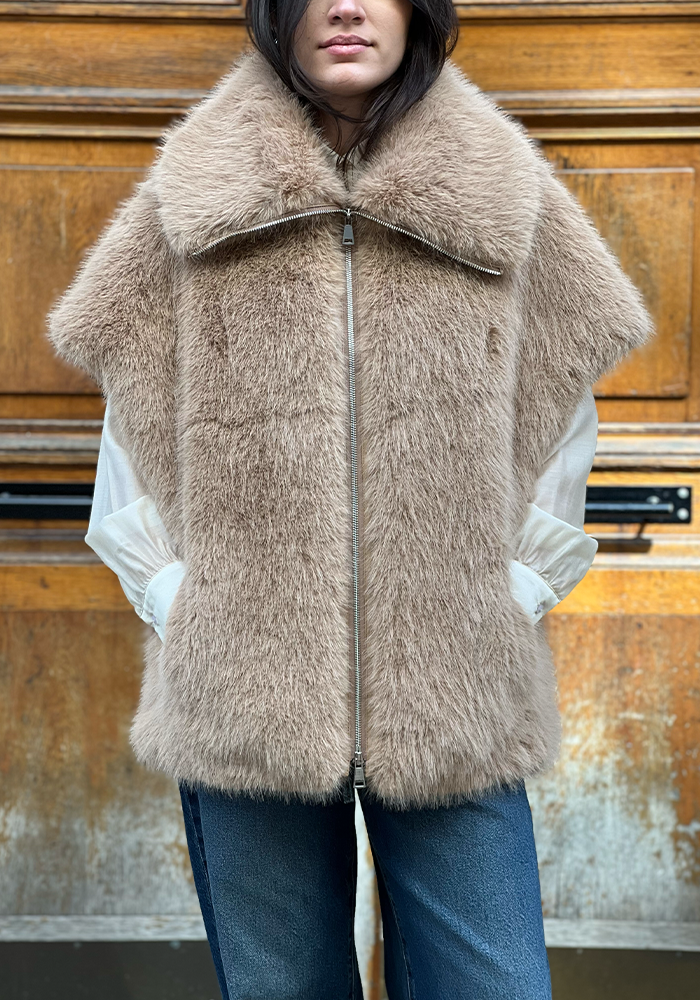 Veste Sans Manche Sab Camel - Lou Andrea