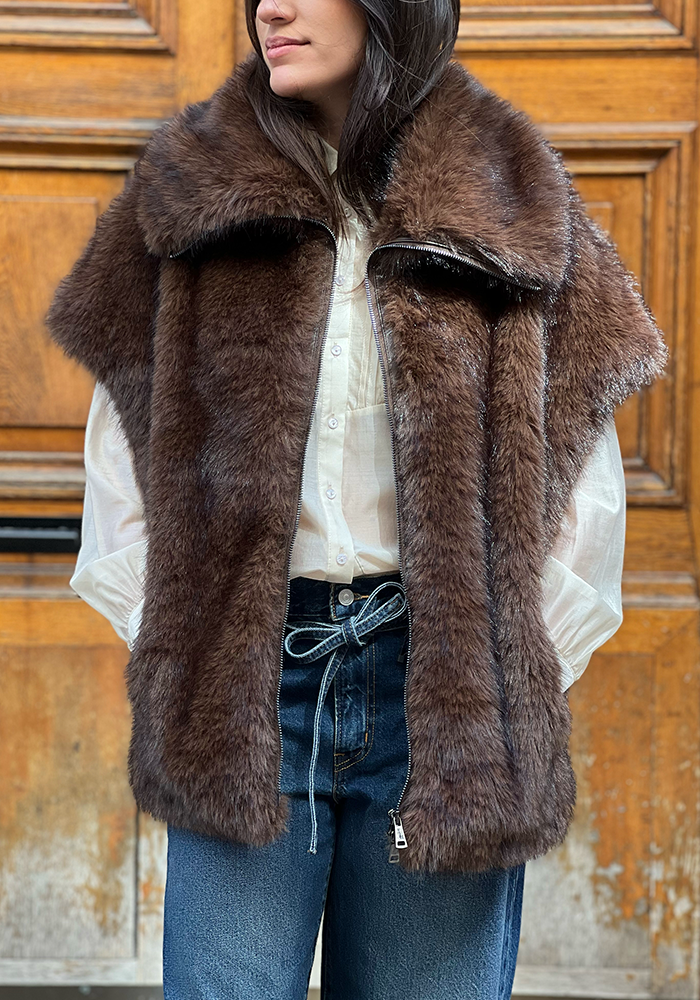 Veste Sans Manche Sab Marron - Lou Andrea