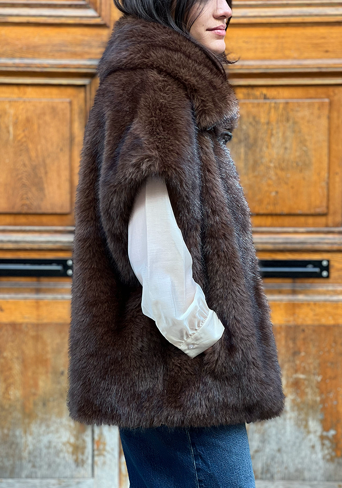 Veste Sans Manche Sab Marron - Lou Andrea