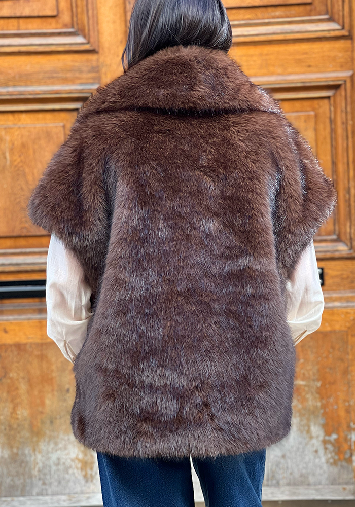 Veste Sans Manche Sab Marron - Lou Andrea