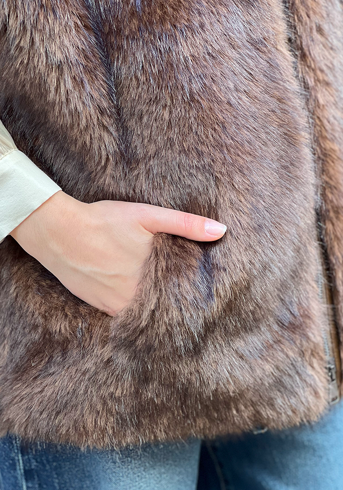 Veste Sans Manche Sab Marron - Lou Andrea