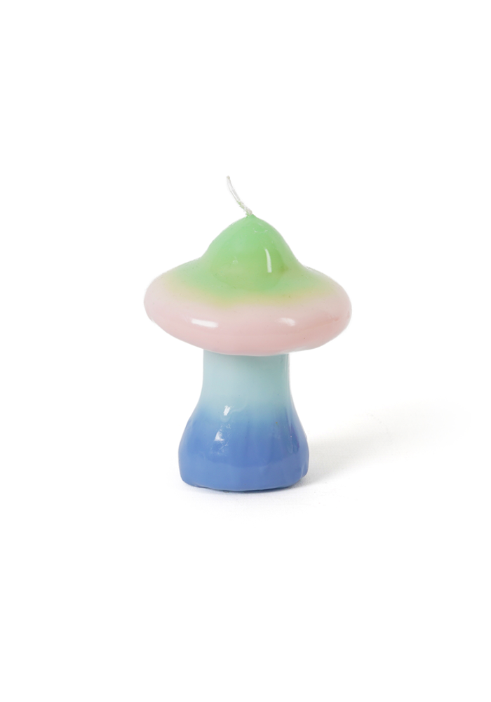 Bougie Mushroom Petit Modèle Bleu Rose Et Vert - Blush Sélection Décoration