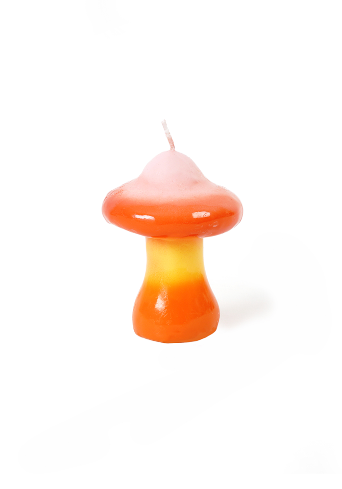 Bougie Mushroom Petit Modèle Orange Jaune Et Rose - Blush Sélection Décoration