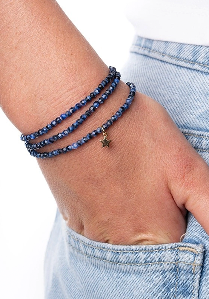 Bracelet 3 Tours Ou Collier Star Gold Denim - Têtes Blondes