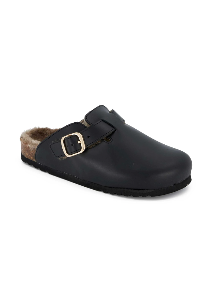 Mules Fae New Leather Et Mouton Noir - Scholl