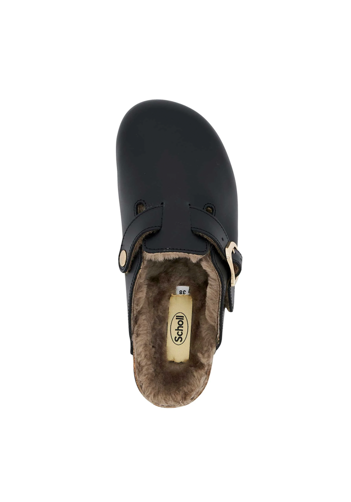 Mules Fae New Leather Et Mouton Noir - Scholl