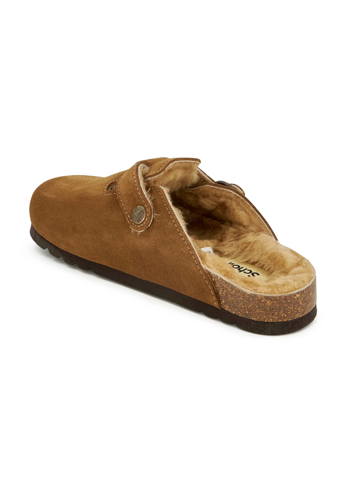 Mules Fae New Suede Et Mouton Taupe - Scholl