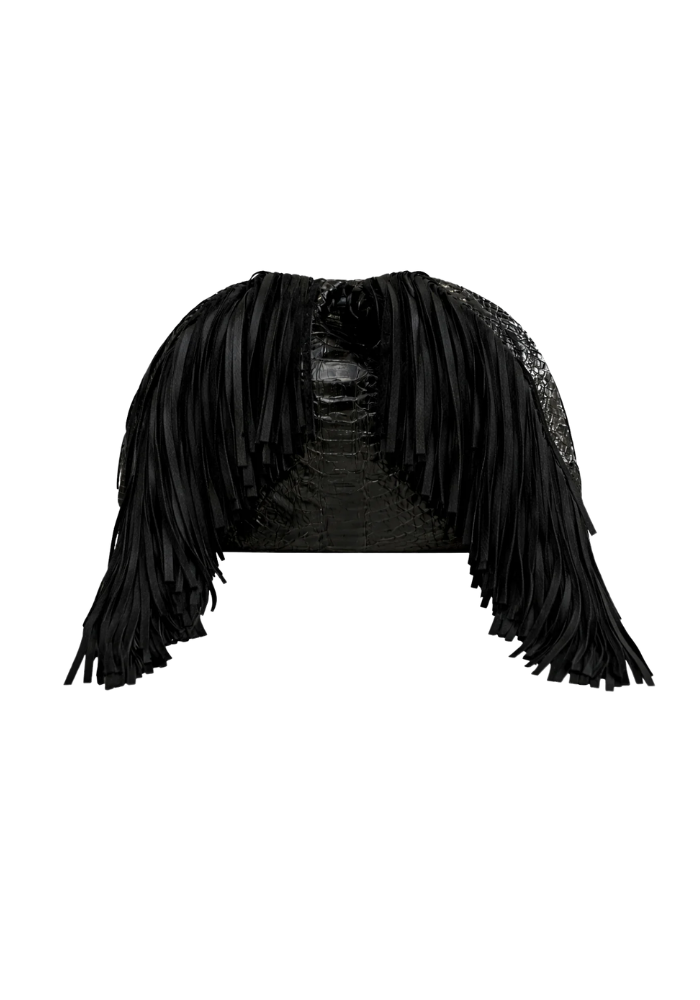 Sac Big Uniq Franges Noir - Sista Paris