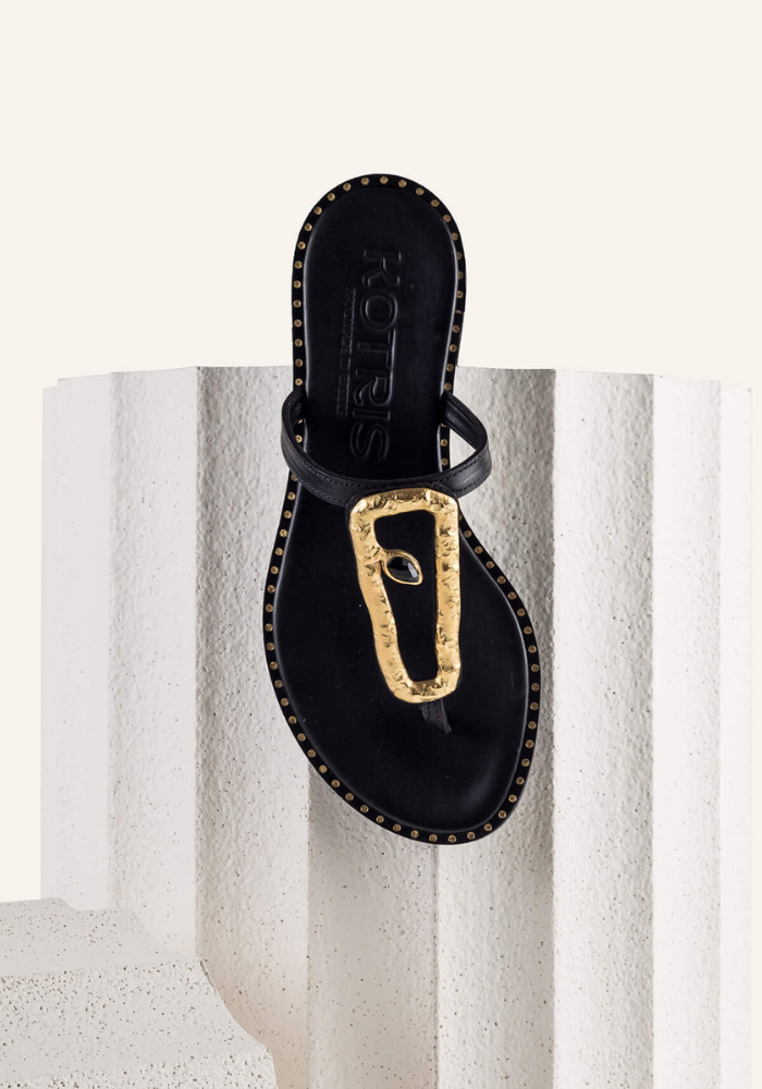 Sandales Aktis Noir - Greek Designer