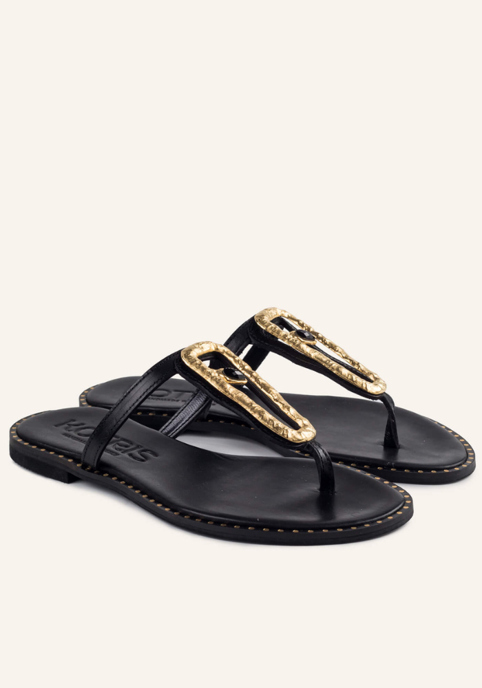 Sandales Aktis Noir - Greek Designer