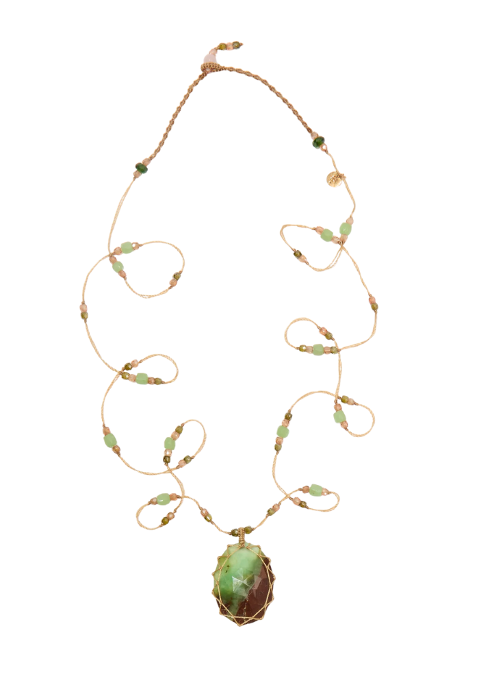 Collier Pendentif Tibétain Rubis Zoisite - Sélectionné par Blush