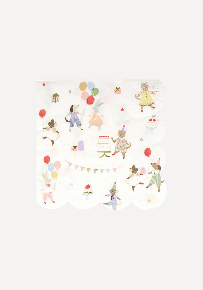 Set De 16 Grandes Serviettes Animaux - Meri Meri