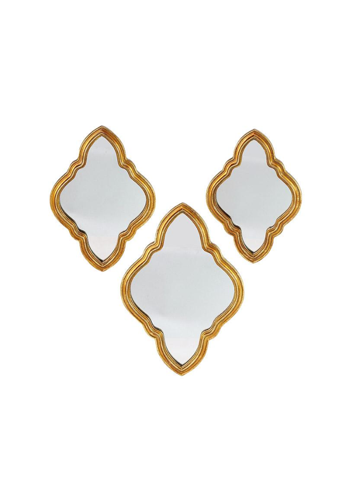Set De 3 Miroirs Losanges Arabesque Doré - Sélectionné par Blush