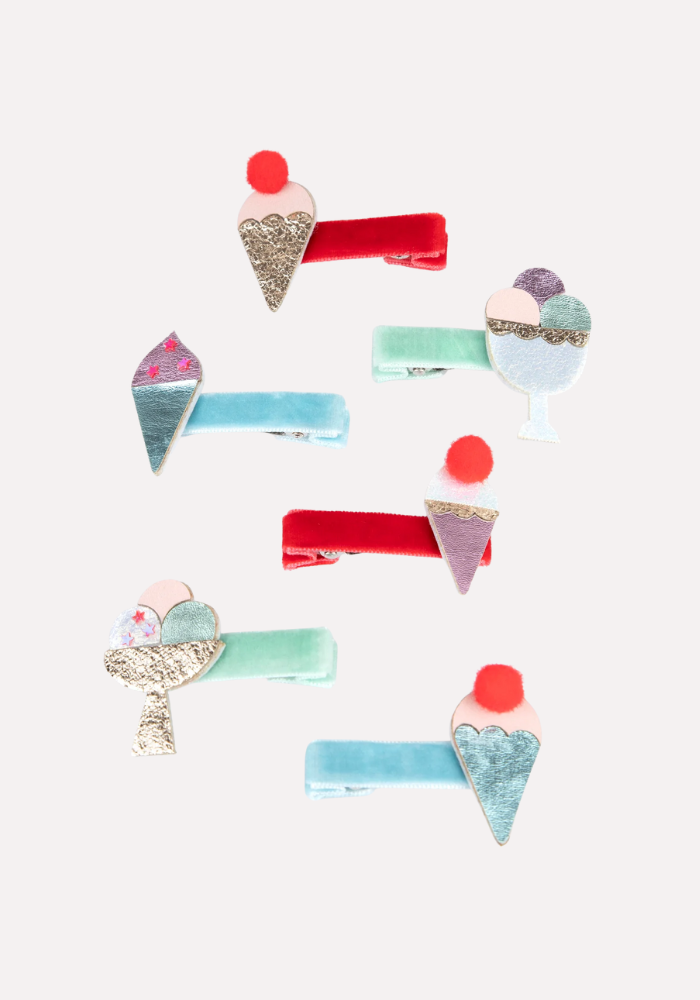 Set De 6 Barrettes Cheveux Cornet De Glace - Meri Meri