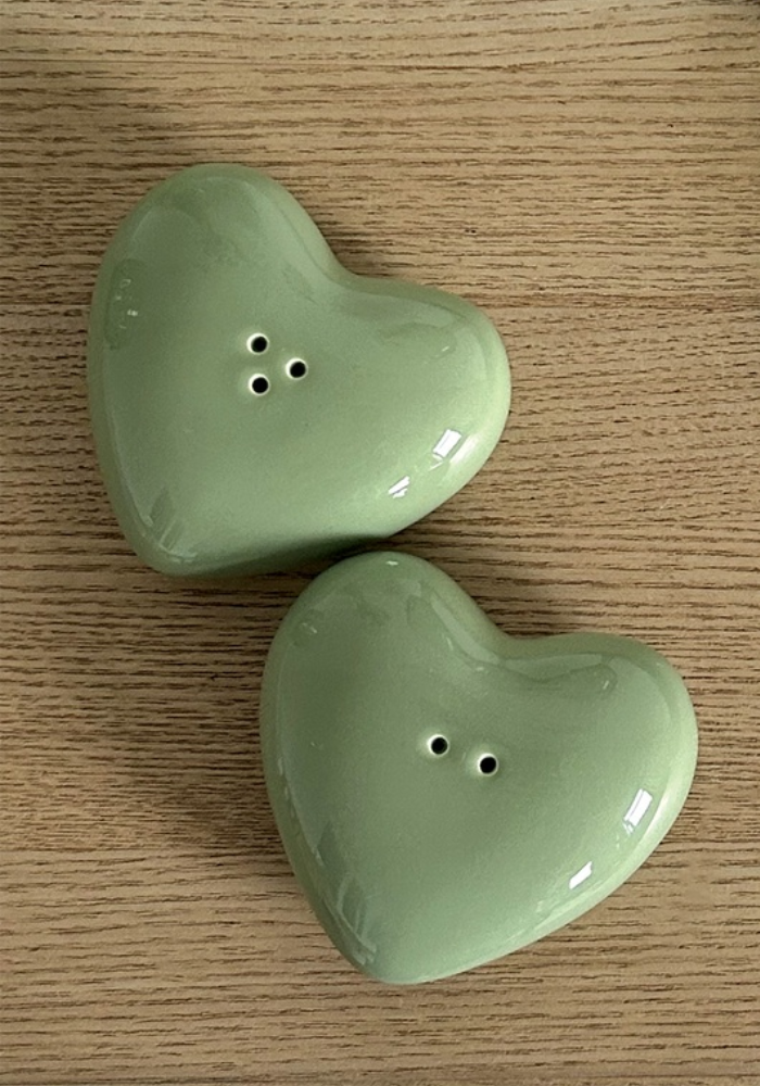Set De Sel Et Poivre Coeur Matcha - Opjet